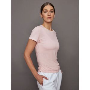 Carbon38 Tee-Shirt Womens Size XL Lotus Pink Crewneck Side Ruched‎ Jersey Casual